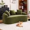 Compact Design Curved Loveseat Sofa, Couch for Apartments, Full Compression Foam Filling Sofa with Chenille Cover-Baofuwish - 3 of 4