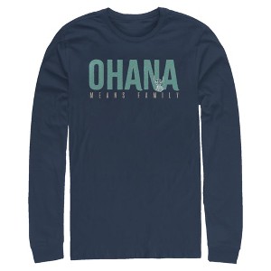 Mens Lilo & Stitch Bold Ohana means Family Long Sleeve Shirt - 1 of 4