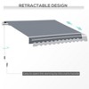 PAGED Retractable Door Awning Water-Resistant Fabric Awning for Door Entrance Aluminum Frame for Gardens, Yard - 4 of 4