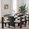 PexFix 79" x 33.5" Farmhouse Solid Wood Dining Table with Arched Legs Oval Kitchen Table Black for Dining Room & Kitchen - 4 of 4