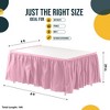 Crown Display 6 pack Disposable Plastic Tableskirts - 29" x 14 Ft ruffled Table Skirt with Adhesive Strip - 6 Count - 4 of 4