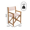 Waldo Classic Mid-Century Outdoor Acacia Wood Foldable Diamond-Quilted Back Director Chair with Cushion- JONATHAN Y - 3 of 4
