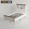 Bed Frame with Storage Headboard, Charging Ports & LED Light, White - 2 of 4