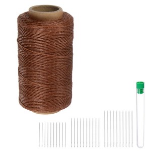 Unique Bargains Wear-Resistant Polyester Embroidery Waxed Thread with Needles - 1 of 4