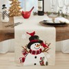Saro Lifestyle Linen Blend Snowman Table Runner, 16"x70", Natural - 3 of 3