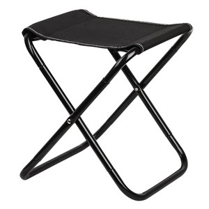 LakeForest"Portable Foldable Camping Stool Chair with 275.6LBS Capacity for Hiking, Fishing, and Backpacking"Black - 1 of 4