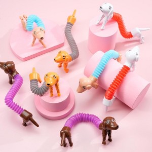 Joyfy 30 Packs Valentine's Day Animal Pop Tubes Fidget Toys | Stretchy Sensory Stress Relief Toys for Kids - 1 of 4