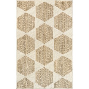 Nuloom Affton Coastal Honeycomb Jute Indoor Area Rug 5' x 8' in Ivory - 1 of 4