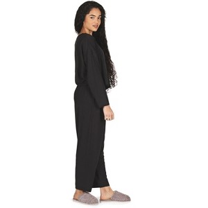 Memoi Women's Raw Edge Long Sleeve Shirt and Jogger Pants Set - 1 of 4