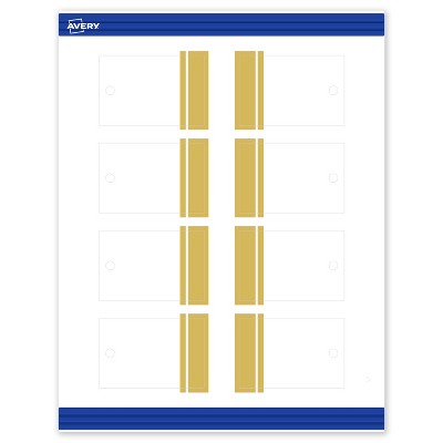Avery Printable Rectangle Tags, Gold Double-Dipped Edge, 2" x 3", Matte White Rectangle Tags, Laser/Inkjet, 80ct, Great for Product Tags