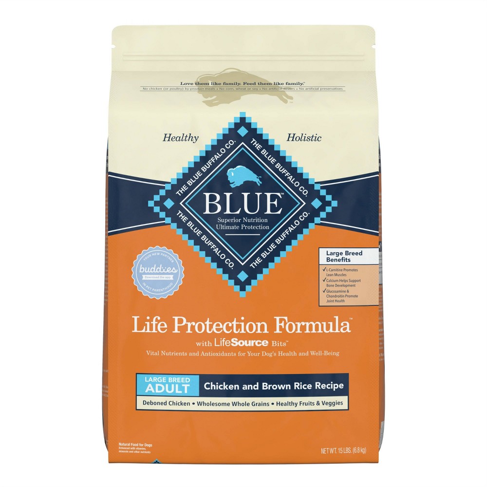 Blue Buffalo Life Protection Formula Natural Adult Large Breed Dry Dog Food with Chicken and Brown Rice - 15lbs