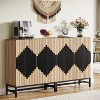 Hommoo 63" Farmhouse Sideboard Storage Cabinet with Doors - 3 of 4