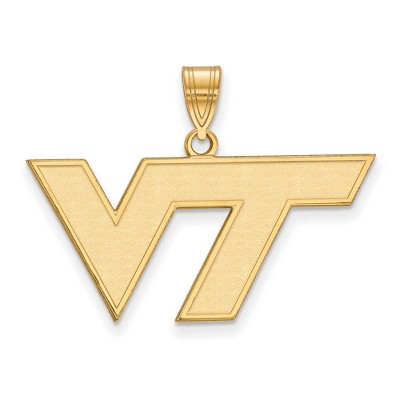 Black Bow Jewelry 14k Yellow Gold Virginia Tech Hokies NCAA Medium Pendant