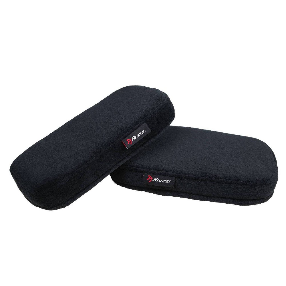 Photos - Other Furniture Arozzi 2pk Memory Foam Armrest Pads for Gaming Chair with Adjustable Band Ergonomic Black 