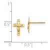 Black Bow Jewelry Children's 14k Yellow Gold 10mm Crucifix Cross Post Earrings - 4 of 4