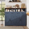 Farmhouse Storage Cabinet with Drawers and Adjustable Shelves, Freestanding Kitchen Pantry Storage Cabinet - 4 of 4