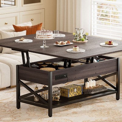 Aheaplus Coffee Table Lift Top with LED Light and Power Outlet