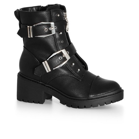 Wide fit 2024 leather biker boots