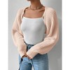 Womens Cardigan Long Sleeve Open Front Sweater Shrug Midweight Cozy Bolero for Winter Cable Knit Ribbed Cuff Sweater Cardigan - 4 of 4