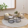 LOVMOR 27.6”Nesting Round Coffee Table Set of 2 w/Sturdy Metal Frame,End Table Side Tables for Living Room,Bedroom,Balcony,Yard - 2 of 4