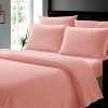 Plazatex Luxurious Wrinkle Resistant 100% Polyester Dobby Ultra Soft Stripe All Season Bed Sheet Set Blush - 2 of 4