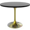 LeisureMod Verve 5-Piece Dining Set with 36" Round Dining Table in Black MDF Top and 4 Leather Dining Chairs - 4 of 4