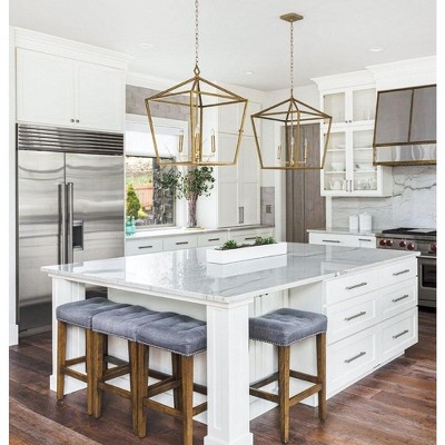 Sleek Matte Black Steel 4-Light Island Pendant for Indoor/Outdoor
