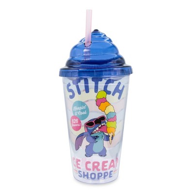 Silver Buffalo Disney Lilo & Stitch Bubble Tea Plastic Water Bottle and  Decal Sticker Set