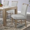 Roundhill Furniture Zelalle Upholstered Dining Chairs, Light Gray Fabric with Rubberwood Legs, Set of 2 - 3 of 4