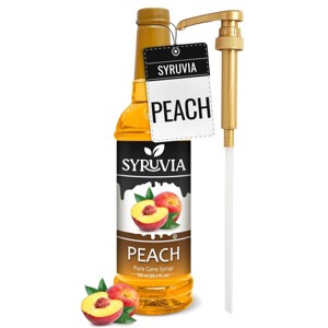 Syruvia Peach Syrup, Fruity Syrup for Drinks & Desserts, 25.4 fl oz ...