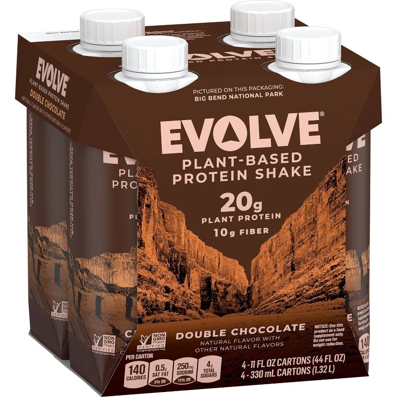 Evolve Plant Based Protein Shake - Chocolate - 11 fl oz/4pk, 3 of 6