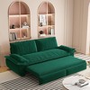 73.2" Queen Pull Out 3-in-1 Velvet Sleeper Sofa Bed, Multi-Functional Convertible Loveseat for Living Room & Bedroom - 2 of 4