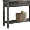 Acme Furniture Console Table Oak Teal: Antique Finish, Drawer & Shelf Storage, Spot Clean - 3 of 4