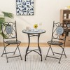 Tangkula 24 Inch Patio Bistro Table Metal Structure w/ Ceramic Tile Tabletop Heavy-Duty - 3 of 4