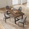 Industrial Dining Table for 6~8 People, 78.7" Long Rectangle Dining Table, Wooden Kitchen Table with Sturdy Metal Frame,Dinner Table for Kitchen-Gray - 4 of 4