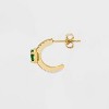 14K Gold Dipped Cubic Zirconia Stud and Hoop Earring Set 3pc - 3 of 3