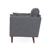 Christopher Knight Home Symonds Tufted Club Chair with Accent Pillows Charcoal/Walnut - 4 of 4
