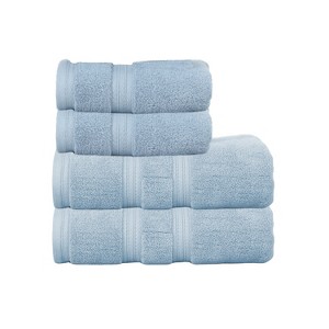 Home Weavers Elegance Essentials 550GSM 100% Cotton Zero Twist Super Absorbent Bath Towel Set - 1 of 4