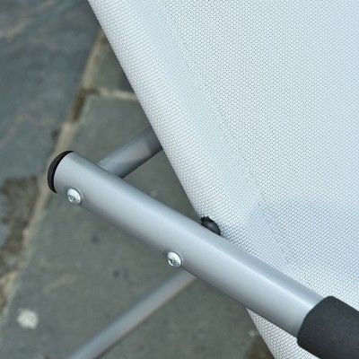 Grey Steel Frame Zero Gravity Outdoor Rocking Chaise Lounge
