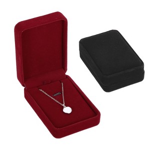 Unique Bargains Velvet Organizing Jewelry Storage Necklace Pendant Boxes 2 Pcs - 1 of 4