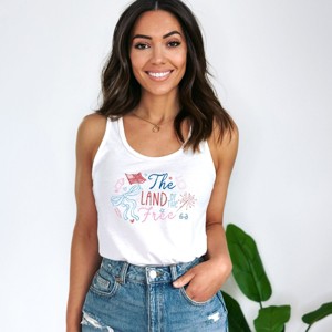 Simply Sage Market The Land Of The Free Coquette Racerback Tank - 1 of 4