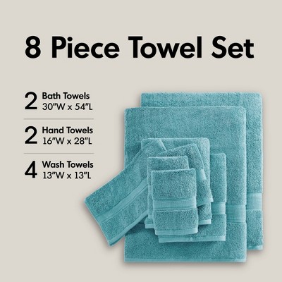 100% Cotton Solid Color Heavyweight Bath Towel Set, Anti-Microbial Certified Highly Absorbent Plushy Bath Towel