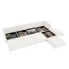 DOMETOUR Modular 4-Seat L-Shaped Sectional Sofa with Storage, Cylindrical Backrest & Armrests, Deep Seating, White - 4 of 4