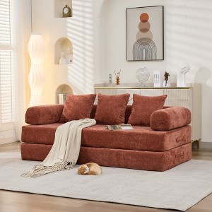 Comfy Convertible Folding Mattress Couch, Floor Sofa Lounge with Armrest â€ - 1 of 4