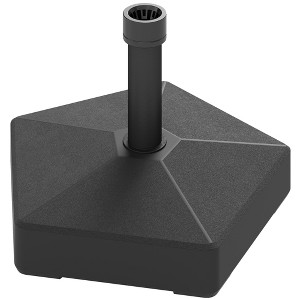 Patio Umbrella Base Holder, Heavy Duty Outdoor Umbrella Stand Base, Filled Up to 42lbs with Stand or 33lbs with Water for Garden, Poolside - 1 of 4