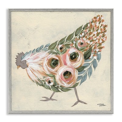 Stupell Industries Vintage Chicken with Floral Body, 12" x 12"