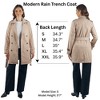 Alpine Swiss Siena Womens Rain Jacket Waterproof Trench Coat Lightweight Raincoat Double Breasted Long Peacoat Overcoat - 4 of 4