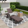 WestinTrends Ashore Modern Poly Reclining Chaise Lounge With Wheels - 2 of 4