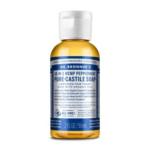 Dr. Bronner's Pure-Castile Peppermint Liquid Travel Soap - 2 fl oz - 1 of 3