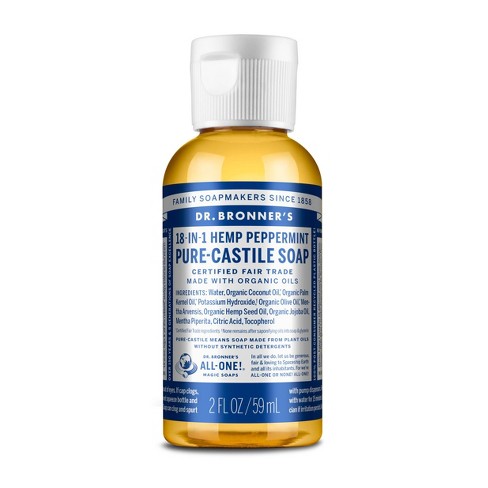 Dr. Bronner's Pure-Castile Peppermint Liquid Travel Soap - 2 fl oz - image 1 of 3